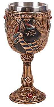 Pacific Giftware Egyptian Royalty Bastet 7oz Wine Goblet with Removable Stainless Steel Insert