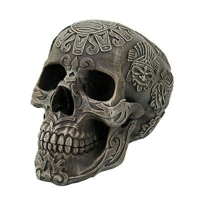 Aztec Skull Collectible Tabletop Decorative Accent Figurine 5 Inch