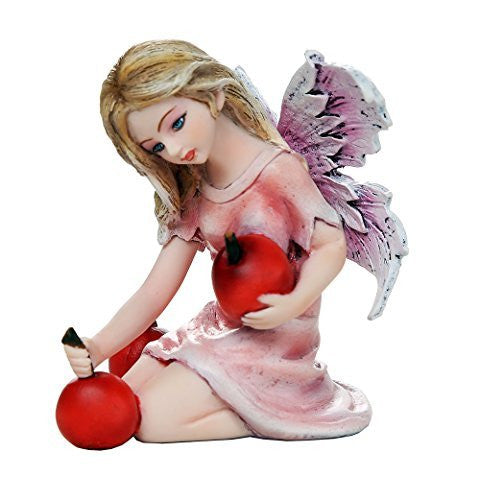 Fairy Garden Flower Fairy Picking Cherries Decorative Mini Garden of Enchantment Figurine 3 Inch