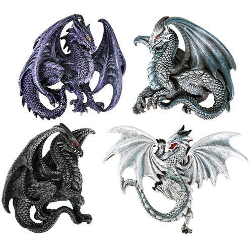 Dragon's Lair Ruth Thompson Set of 4 Collectible Sculptural Dragons Refrigerator Magnets Gift Decor