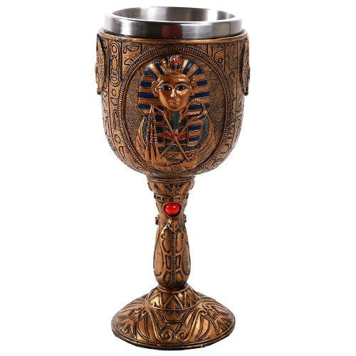 Egyptian Pharaoh King Tutankhamun Golden Wine Goblet Stainless Steel Liner