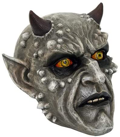 Demonic Skullhead with Horns Collectible Figurine 5.25H