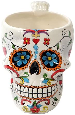 Pacific Giftware Colorful Day of The Dead Skull Drinking Mug Home Decor