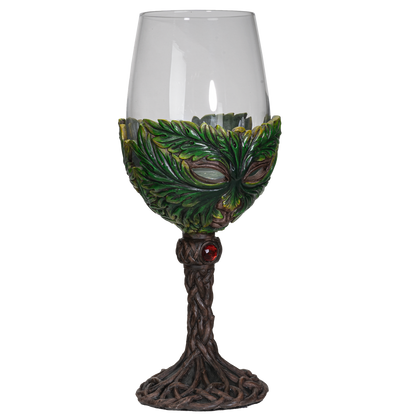 Mythical Forest Spirit Greenman Deity 16 fl oz Wine Glass Stemware Goblet Chalice Kitchen Home Decor