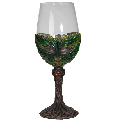 Mythical Forest Spirit Greenman Deity 16 fl oz Wine Glass Stemware Goblet Chalice Kitchen Home Decor