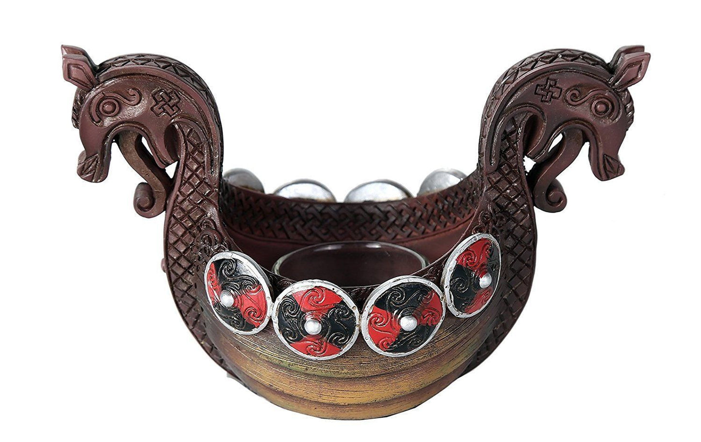 Ancient Nordic Viking Longship Votive Candle Holder Viking Decor 6.75 Inches