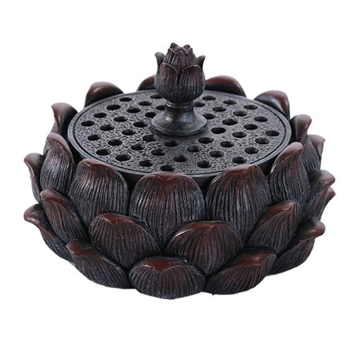 Auspicious Lotus Shape Buddha Meditation Incense Burner Holder Infuser