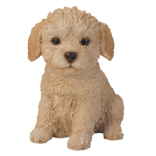 Adorable Seated Labradoodle Puppy Collectible Figurine