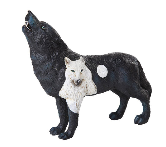 The Wolf Spirit Collection Dark Moonlit Night Black Wolf Spirit Collectible Figurine