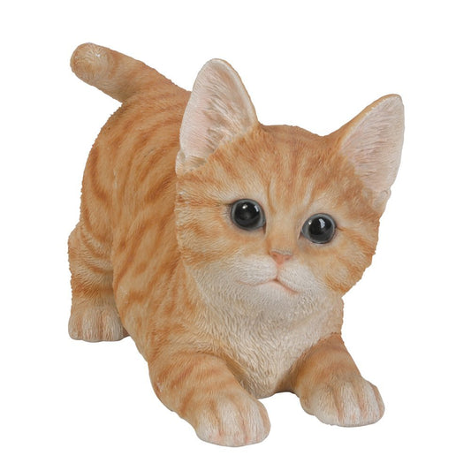 Realistic Playful Orange Tabby Kitten Collectible Glass Eyes