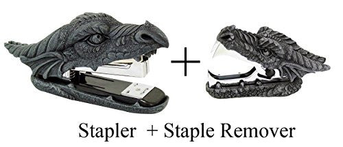 Novelty Guardian Dragon Stapler and Stapler Remover Office Desktop Stationery Set