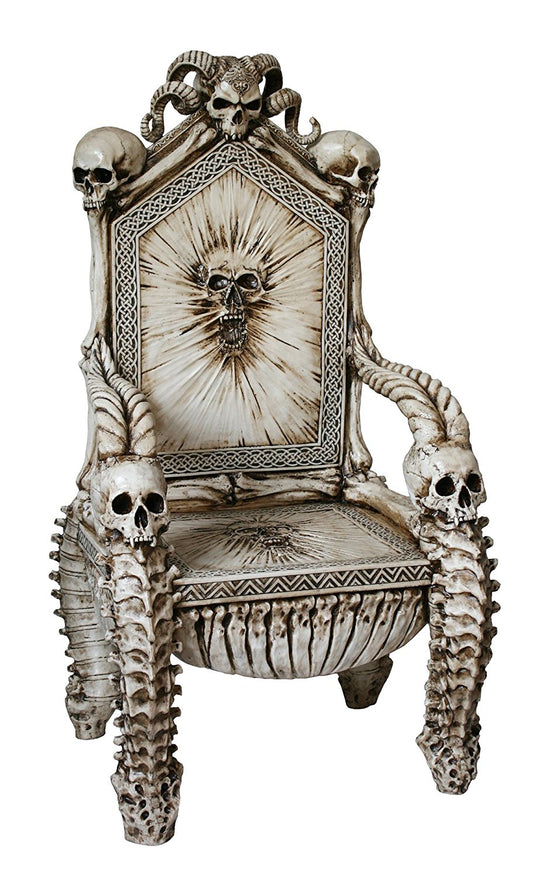 Dark Ruler of the Underworld Skull Throne Chair 57 Inch Tall