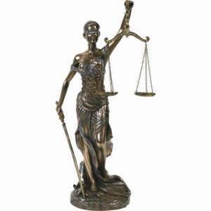 PTC 12 Inch La Justica with Scales and Sword Resin Statue Figurine