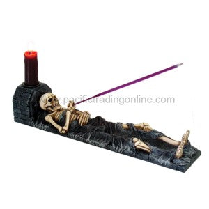 Pacific Giftware 8277 Skeleton Candle Holder & Incense Burner