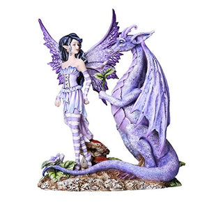 Fantasy Fairyland Dragons Are Romantic Statue by Artist Amy Brown Tabletop Decorative Accent