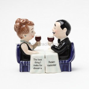 Reservation Magnetic Ceramic Salt and Pepper Shaker Set Wedding Anniversary