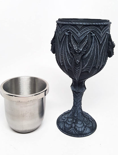 Wine Goblet Dragon Chalice Medieval Stainless Steel Cup Decor Resin Glass DrinkCollectible Celtic Home