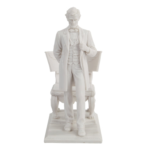 PTC 6.25 Inch White Abraham Lincoln Figurine Standing Near Chair