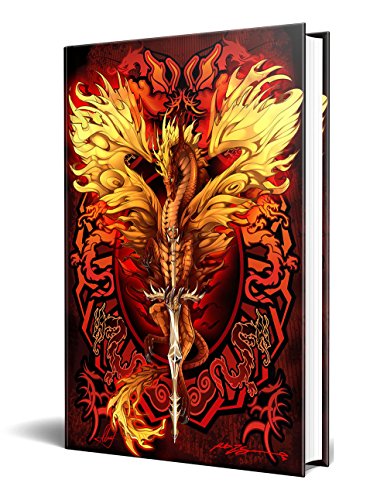 Dragon Fantasy Flame Blade Embossed Journal Diary Notebook with Strip 6" X 8"