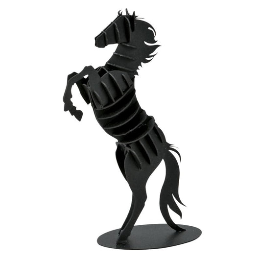 Japanese Art of Paper Craft Prancing Black Horse Assembled Educational Premium 3D Puzzle Paper Model Kit Challenge Gift Made in Japan