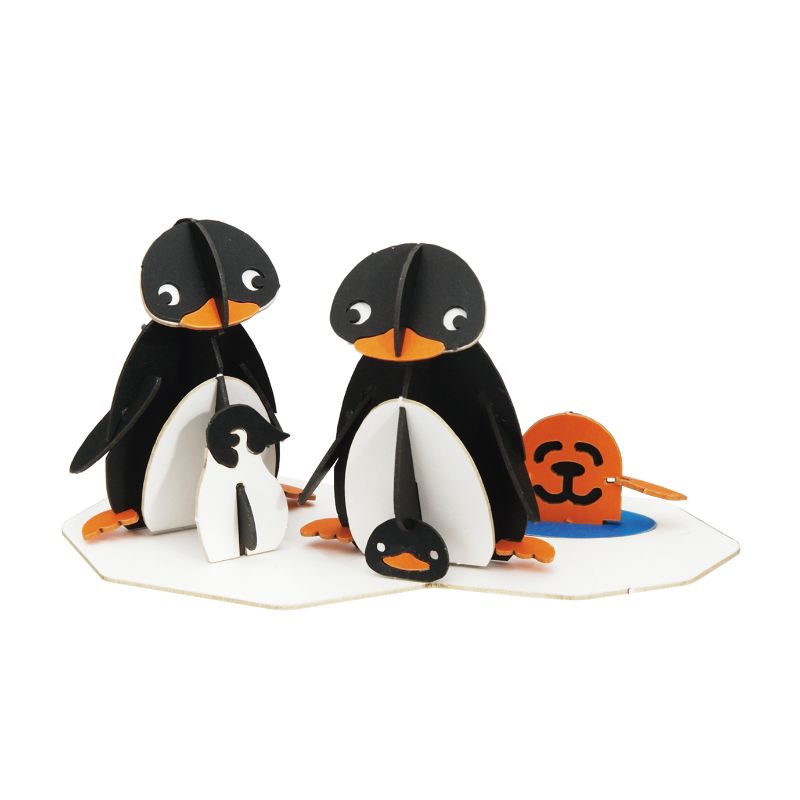 Antarctica Animal South Pole Penguins Family Premium 3D Paper Puzzle Desktop Craft Art Made in Japan