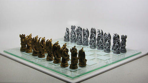 Steampunk Fantasy Chess Set Hand Painted Board Game 