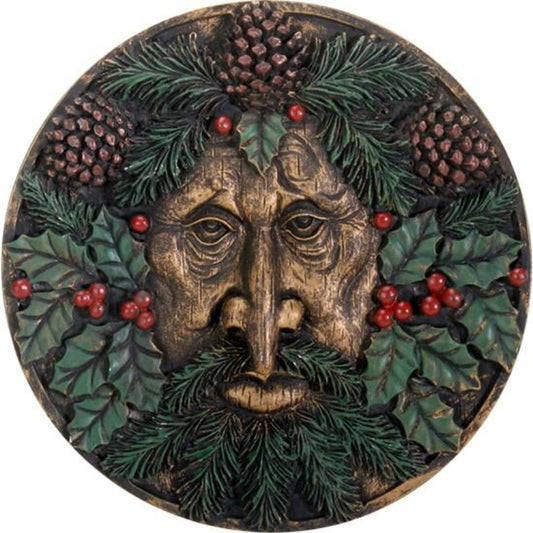 Greenman Plaque Winter Collectible Figurine