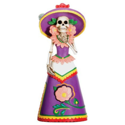 Dod Purple Senorita Mexican Traditional Skeleton Sculpture