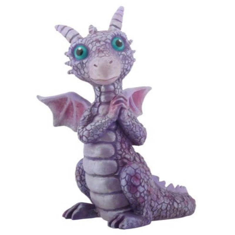 YTC 3.75 Inch Cold Cast Resin Purple and Pink Baby Dragon Figurine