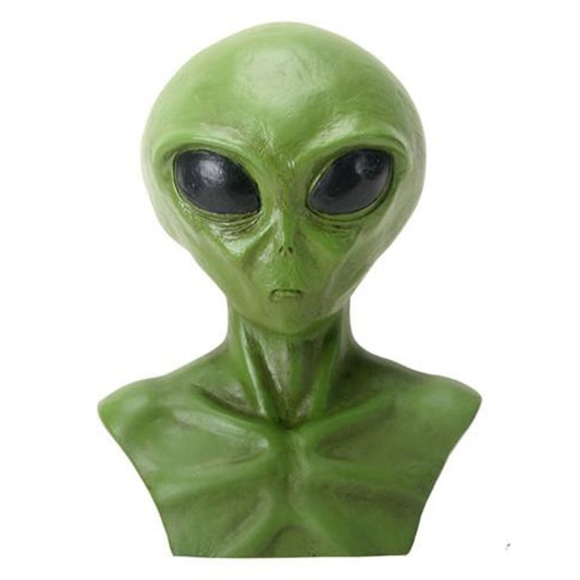 YTC Bright Green Extraterrestrial Alien Head Bust Figurine Display