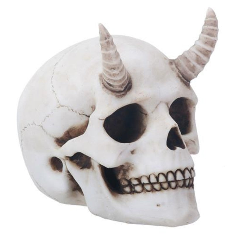 Devil Horned Skull Demon Skull Human Skull Bone 3.75 Inch