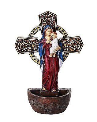 Madonna and Child Holy Water Font Religious Sacrament Wall Decor 6.75 inches