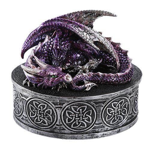 Medieval Fantasy Mythical Dragon Lidded Treasure Trinket Box