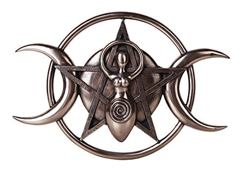 The Spiral Goddess Feminine Power Spiritual Triple Goddess Wall Decorative Plaque 12 inch Bronze Finish