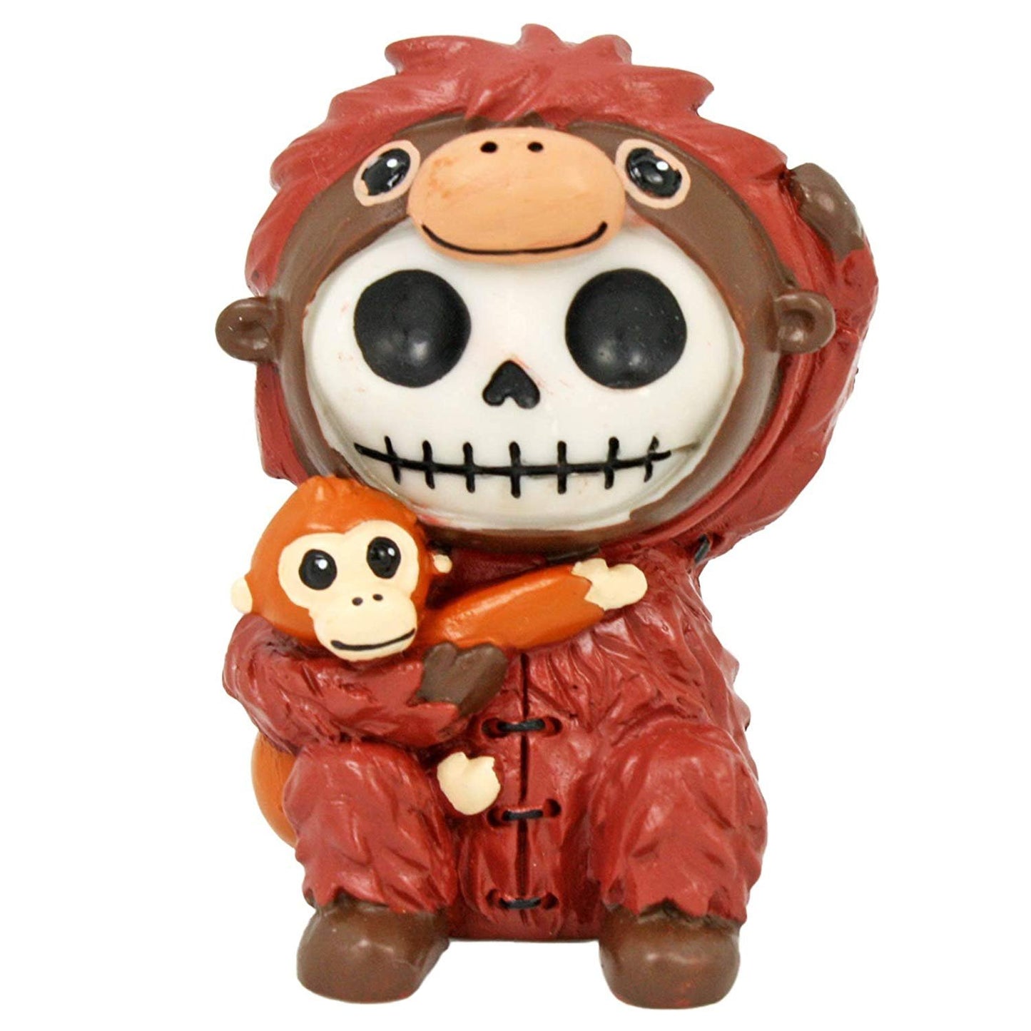 SUMMIT COLLECTION Furrybones Utan Signature Skeleton in Orangutan Costume Hugging Monkey Buddy