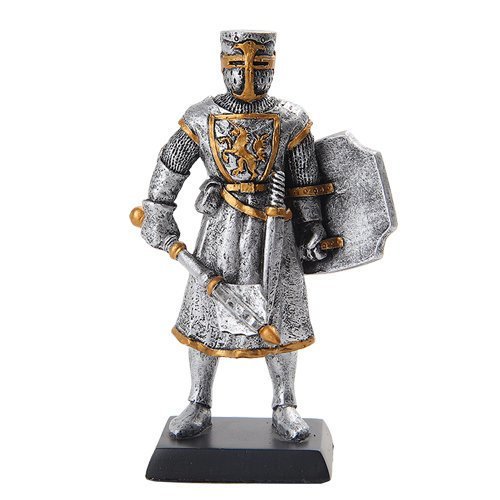 PTC 5 Inch Medieval Knight with Sword and Classic Shield Statue Figurine