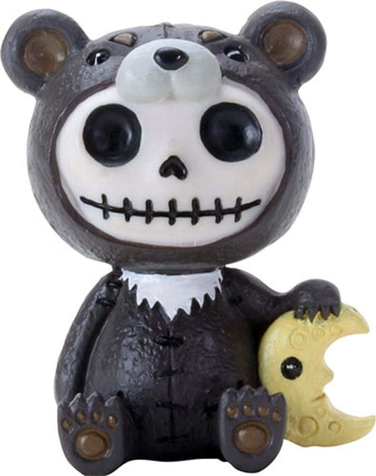 Furrybones Kuma Signature Skeleton in Brown Bear Costume with Crescent Moon