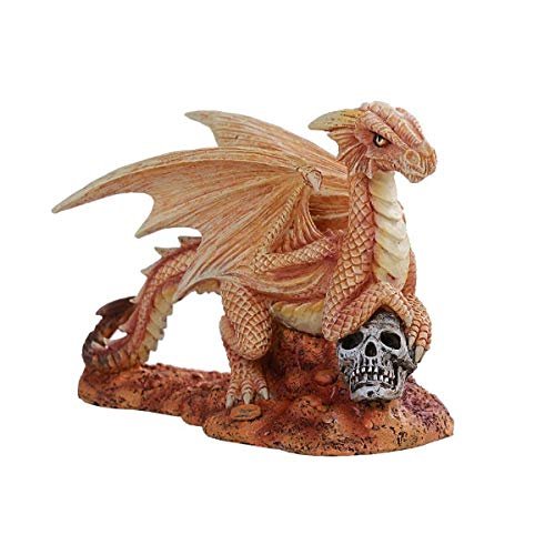 Pacific Giftware Anne Stokes Age of Dragons Desert Dragon Wyrmling on Skull Head Rock Home Tabletop Decorative Resin Figurine