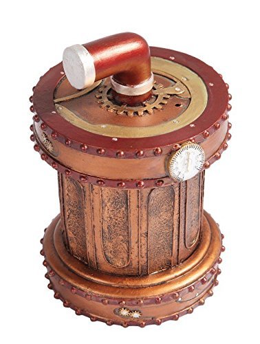 PTC 7 Inch Steampunk Themed Pressure Valve Jewelry/Trinket Box Figurine