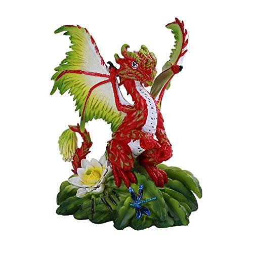 Pacific Giftware PT Dragon Fruit Flower Small Dragon Home Decorative Resin Figurine