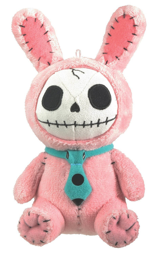 SUMMIT COLLECTION Furrybones Pink Bunny Bun Bun Wearing Polka Dotted Blue Tie Small Plush Doll