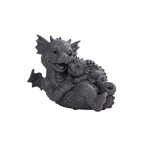 Pacific Giftware PT Garden Dragon Family Mother and Baby Dragon Garden Display Decorative Accent Sculpture Stone Finish 10 Inch Tall