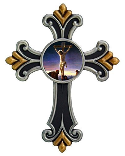 12.25 Inch Crucifix Scene Embellished Cross Religious Statue Figurine