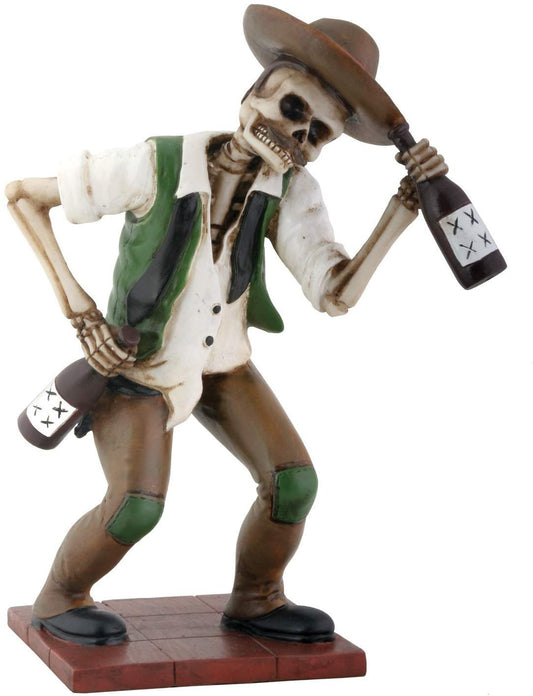 YTC El Borracho Green Skeleton Holding Liqour Bottle