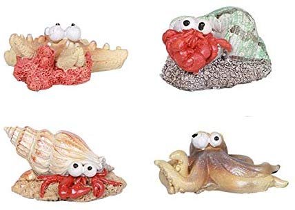 Pacific Giftware PT Underwater Creatures Mini Decorative Statue Set of 4