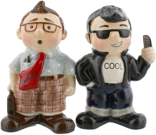 Nerd & Cool Guy Salt and Pepper Shaker Set - Ceramic Collectibles