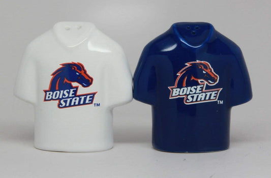 COLLEGIATE LICENSING SALT AND PEPPER SHAKER - BOISE STATE JERSEY