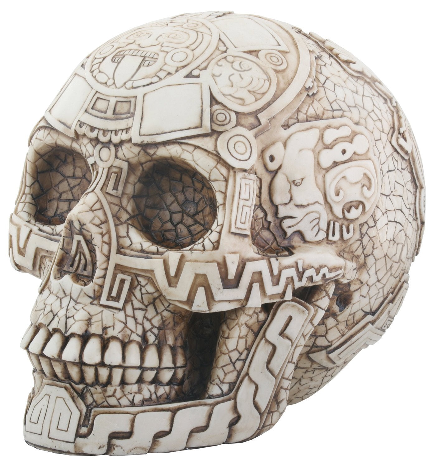 Aztec Skull Head Figurine Display Decoration