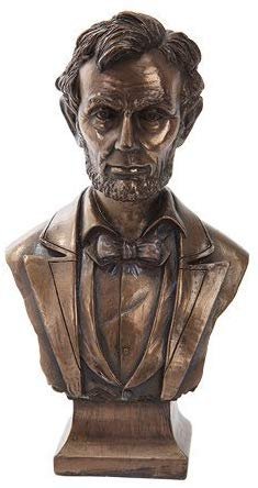 PTC 7.5 Inch Bronze Colored Abraham Lincoln Bust Figurine Statue