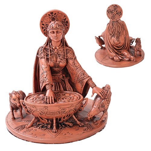 Celtic Goddess Cerridwen In Color Home Decor Statue Made of Polyresin